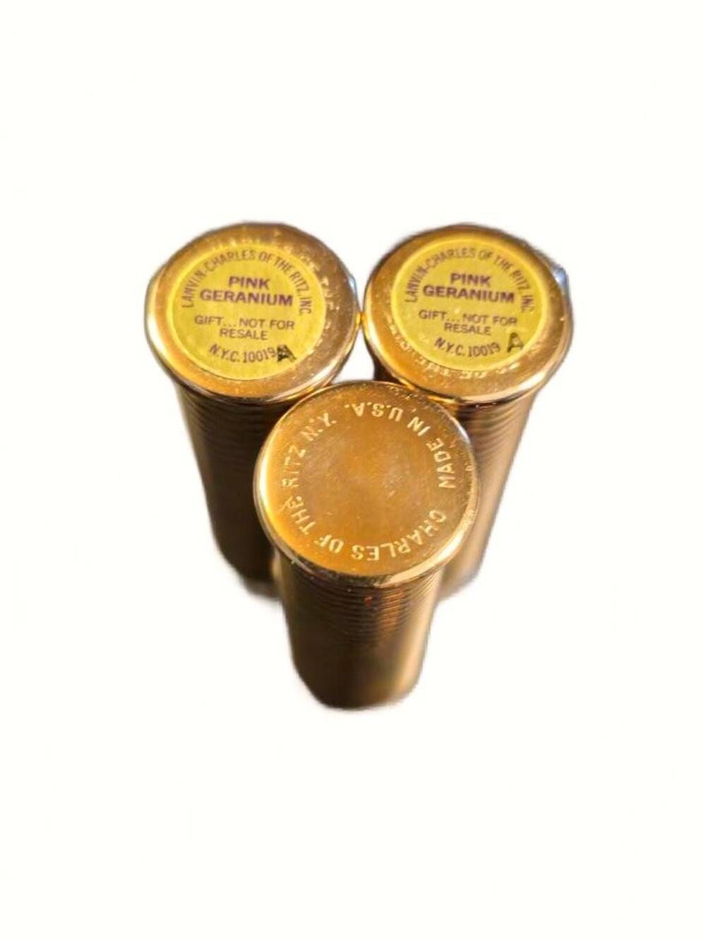 LANVIN-CHARLES OF THE RITZ Vintage Gold Tone Lipsticks 1964 Set of 3 - Picture 5 of 5